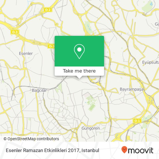 Esenler Ramazan Etkinlikleri 2017 map