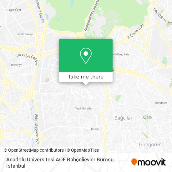 Anadolu Üniversitesi AÖF Bahçelievler Bürosu map