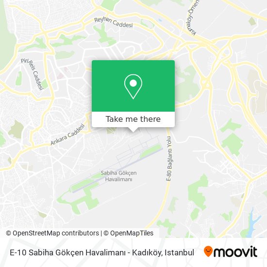 E-10 Sabiha Gökçen Havalimanı - Kadıköy map