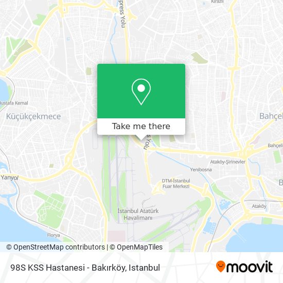 98S KSS Hastanesi - Bakırköy map