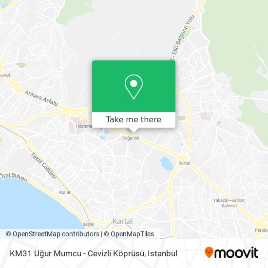 KM31 Uğur Mumcu - Cevizli Köprüsü map