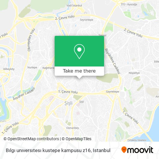 Bılgı unıversıtesı kustepe kampusu z16 map