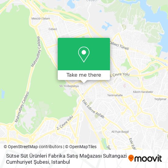 Sütse Süt Ürünleri Fabrika Satış Mağazası Sultangazi Cumhuriyet Şubesi map