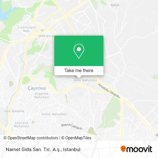 Namet Gıda San. Tic. A.ş. map