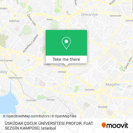 ÜSKÜDAR ÇOCUK ÜNİVERSİTESİ PROF.DR. FUAT SEZGİN KAMPÜSÜ map