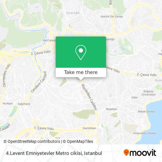 how to get to 4 levent emniyetevler metro cikisi in kagithane by bus metro or cable car