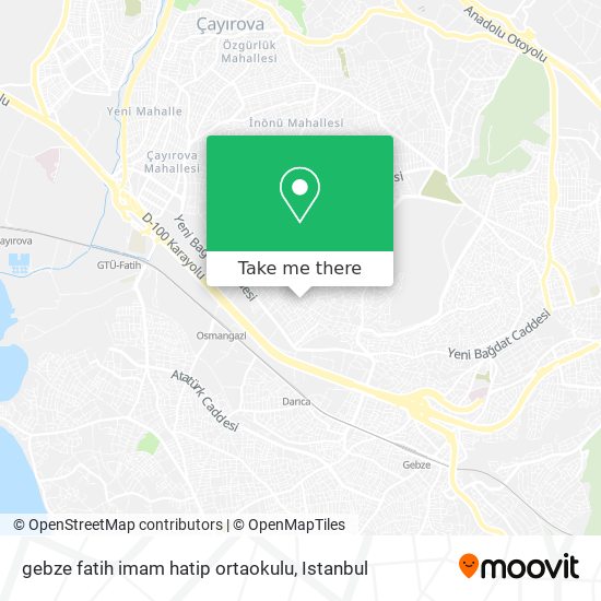 gebze fatih imam hatip ortaokulu map