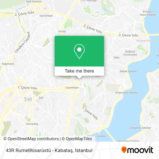 43R Rumelihisarüstü - Kabataş map