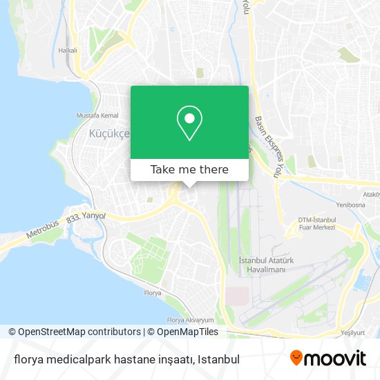 florya medicalpark hastane inşaatı map