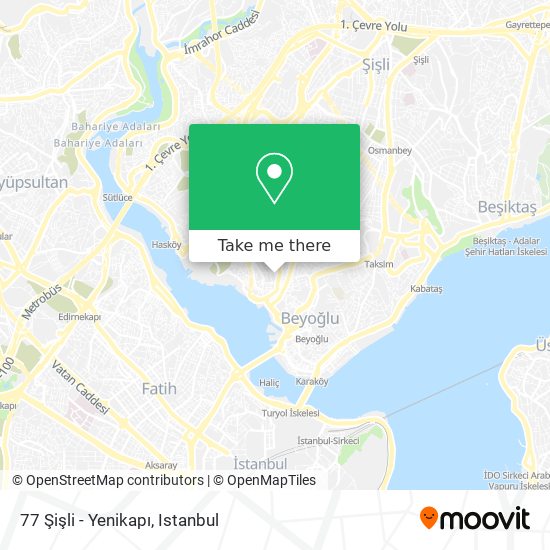 77 Şişli - Yenikapı map