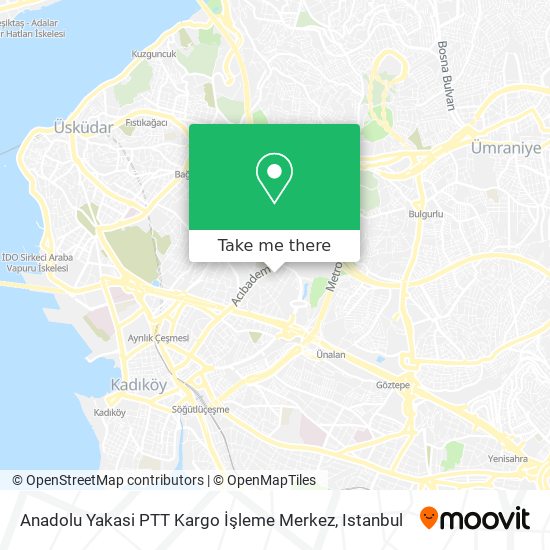 Anadolu Yakasi PTT Kargo İşleme Merkez map