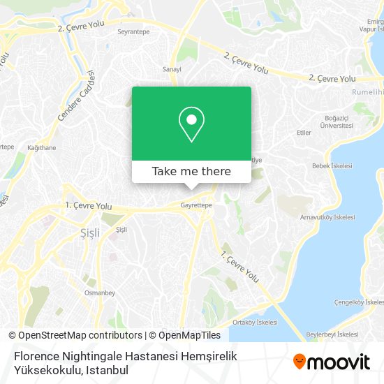 Florence Nightingale Hastanesi Hemşirelik Yüksekokulu map