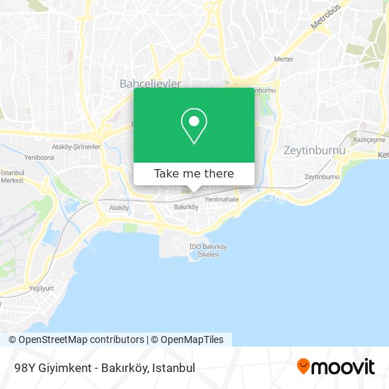 98Y Giyimkent - Bakırköy map