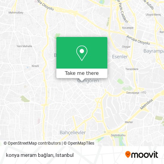 konya meram bağları map