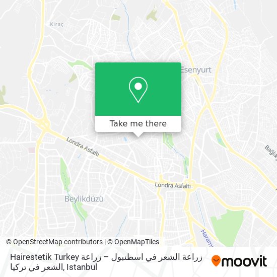 Hairestetik Turkey  زراعة الشعر في اسطنبول  – زراعة الشعر في تركيا map