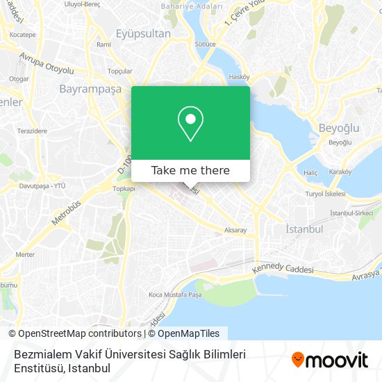 Bezmialem Vakif Üniversitesi Sağlık Bilimleri Enstitüsü map