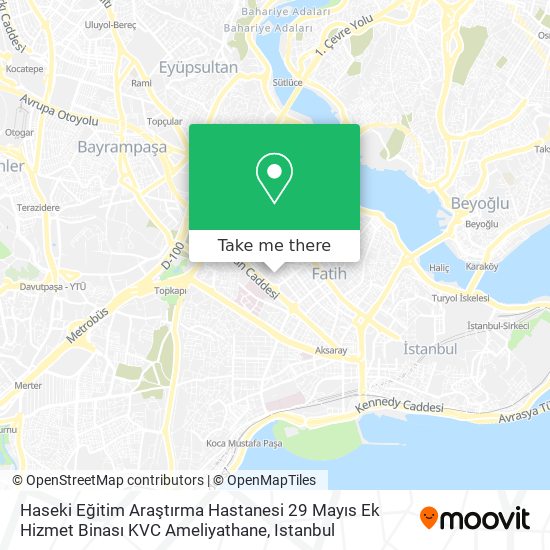 Haseki Eğitim Araştırma Hastanesi 29 Mayıs Ek Hizmet Binası KVC Ameliyathane map