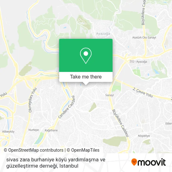 sivas zara burhaniye köyü yardımlaşma ve güzelleştirme derneği map