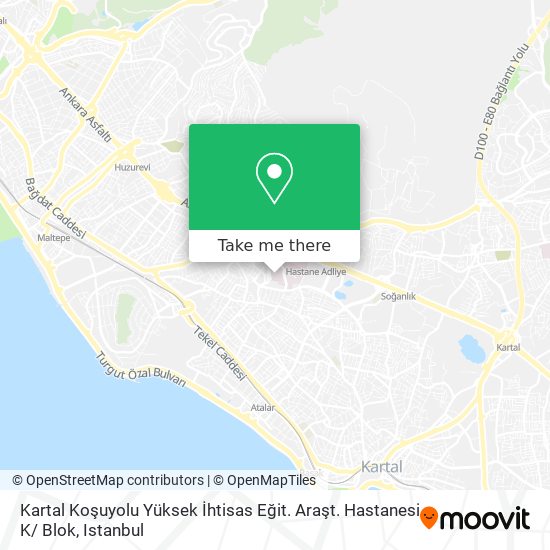 Kartal Koşuyolu Yüksek İhtisas Eğit. Araşt. Hastanesi K/ Blok map