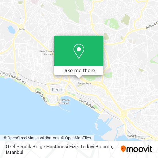 Özel Pendik Bölge Hastanesi Fizik Tedavi Bölümü map