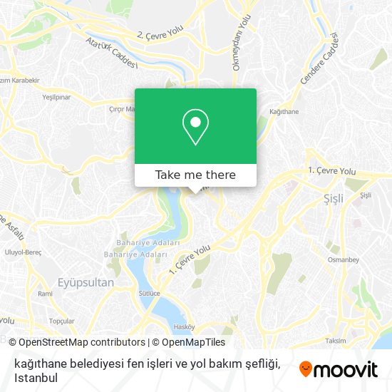 kağıthane belediyesi fen işleri ve yol bakım şefliği map