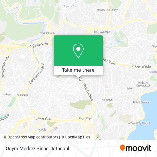 how to get to osym merkez binasi in kagithane by bus cable car or metro