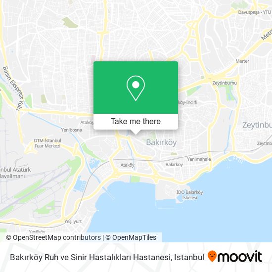 Bakırköy Ruh ve Sinir Hastalıkları Hastanesi map