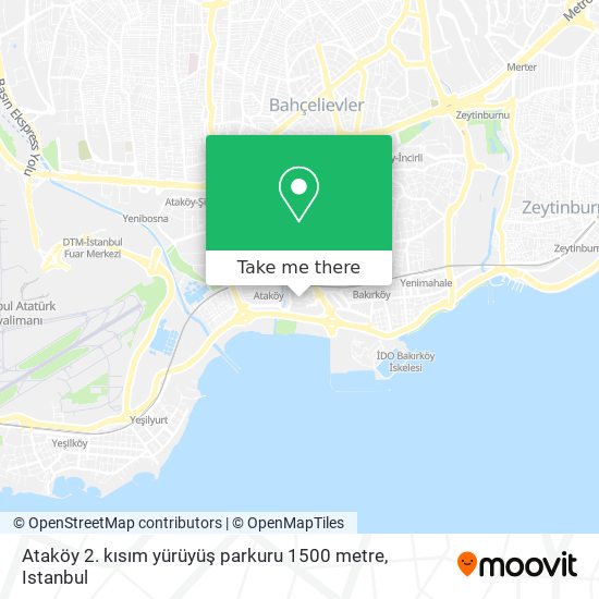 Ataköy 2. kısım yürüyüş parkuru 1500 metre map