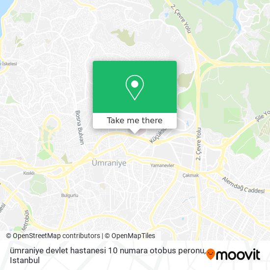 ümraniye devlet hastanesi 10 numara otobus peronu map