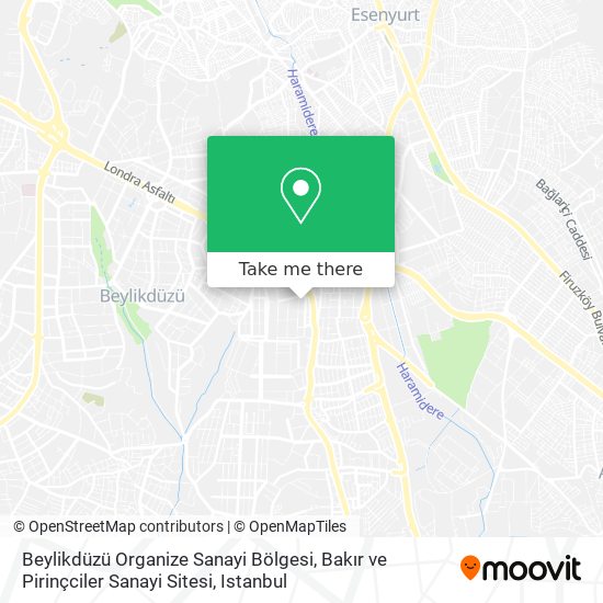 Beylikdüzü Organize Sanayi Bölgesi, Bakır ve Pirinçciler Sanayi Sitesi map