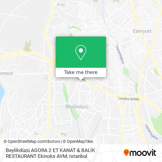 Beylikdüzü AGORA 2 ET KANAT & BALİK RESTAURANT Ekinoks AVM map