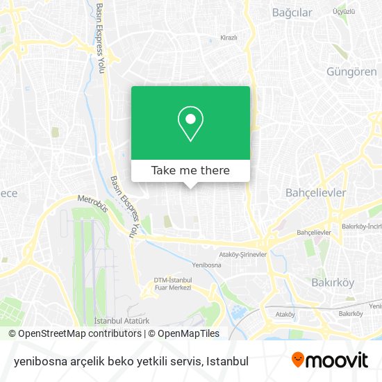 yenibosna arçelik beko yetkili servis map