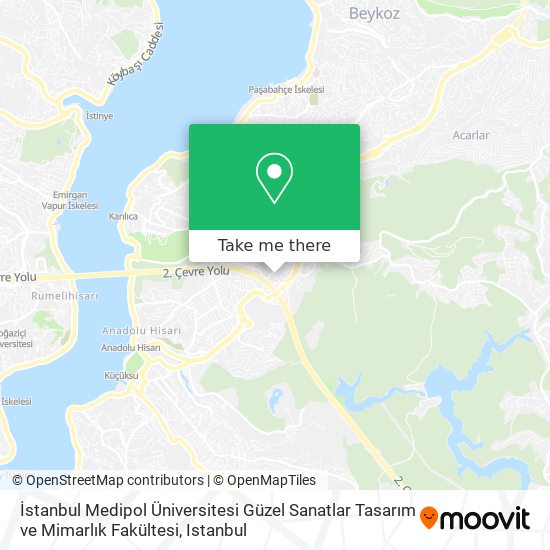 İstanbul Medipol Üniversitesi Güzel Sanatlar Tasarım ve Mimarlık Fakültesi map