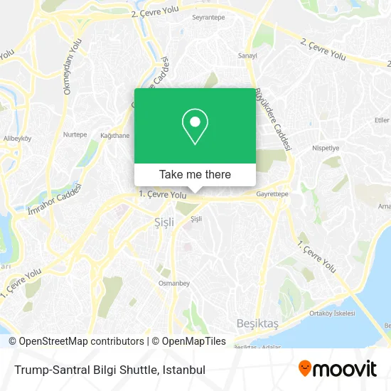 Trump-Santral Bilgi Shuttle map