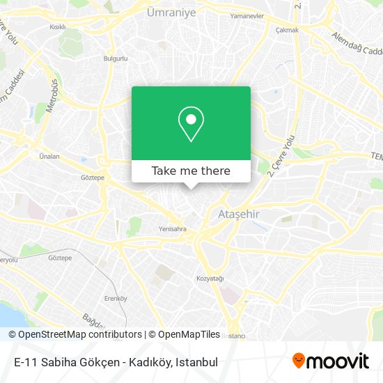 E-11 Sabiha Gökçen - Kadıköy map
