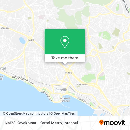 KM23 Kavakpınar - Kartal Metro map