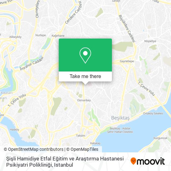 Şişli Hamidiye Etfal Eğitim ve Araştırma Hastanesi Psikiyatri Polikliniği map