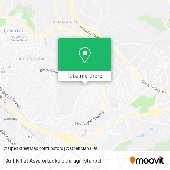 Arif Nihat Asya ortaokulu durağı map