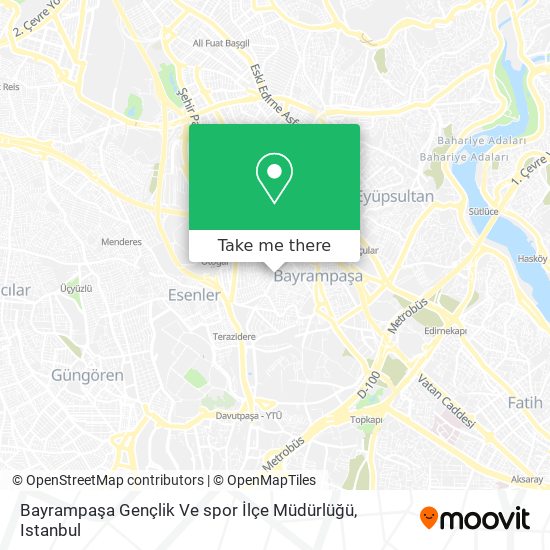 Bayrampaşa Gençlik Ve spor İlçe Müdürlüğü map