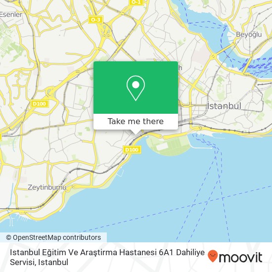 Istanbul Eğitim Ve Araştirma Hastanesi 6A1 Dahiliye Servisi map