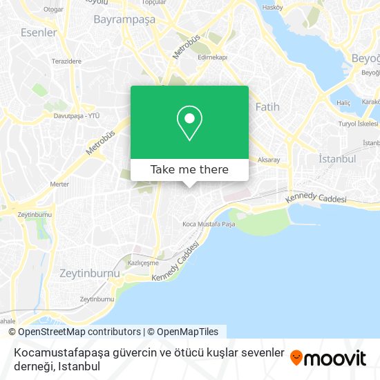 Kocamustafapaşa güvercin ve ötücü kuşlar sevenler derneği map