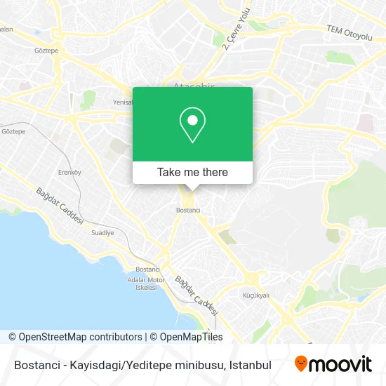 Bostanci - Kayisdagi / Yeditepe  minibusu map