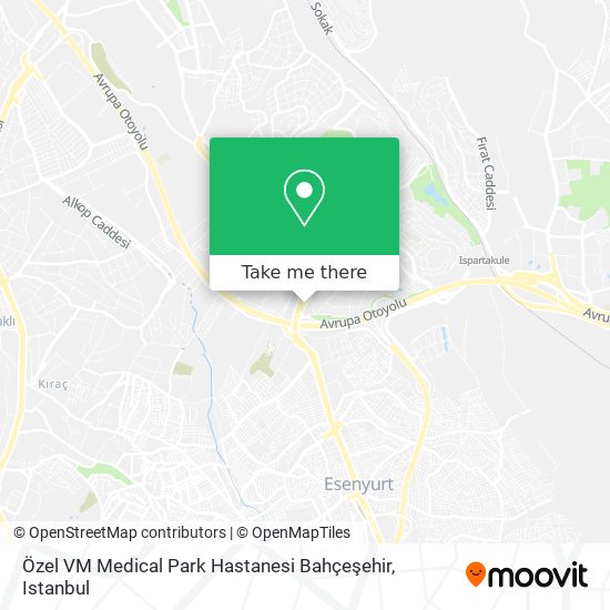Özel VM Medical Park Hastanesi Bahçeşehir map