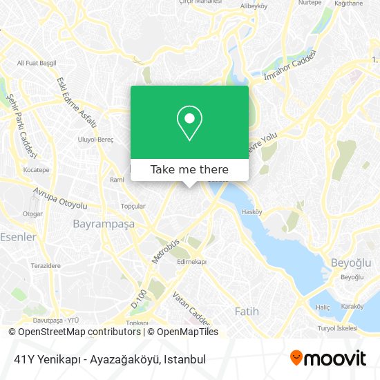 41Y Yenikapı - Ayazağaköyü map