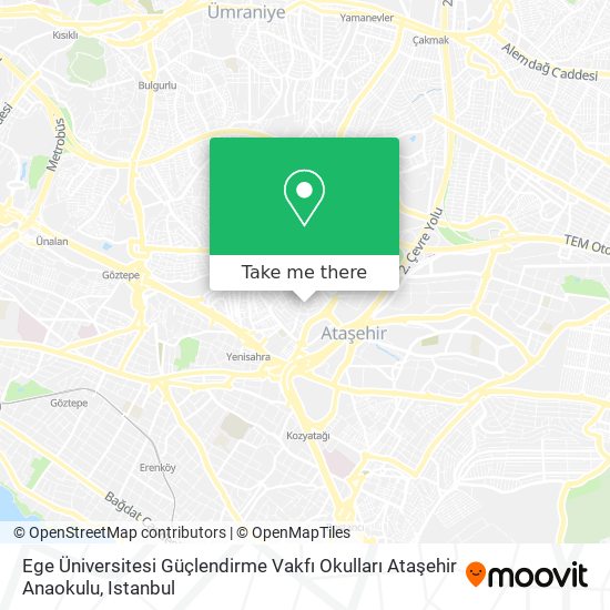 Ege Üniversitesi Güçlendirme Vakfı Okulları Ataşehir Anaokulu map