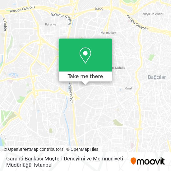 Garanti Bankası Müşteri Deneyimi ve Memnuniyeti Müdürlüğü map