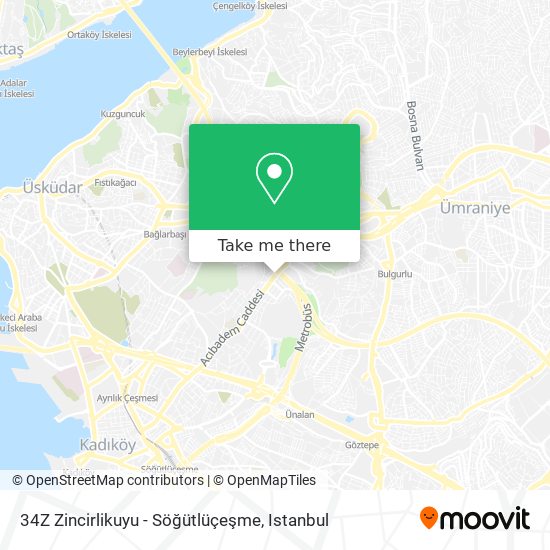 34Z Zincirlikuyu - Söğütlüçeşme map