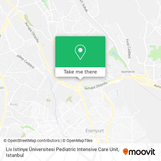 Liv Istinye Üniversitesi Pediatric Intensive Care Unit map