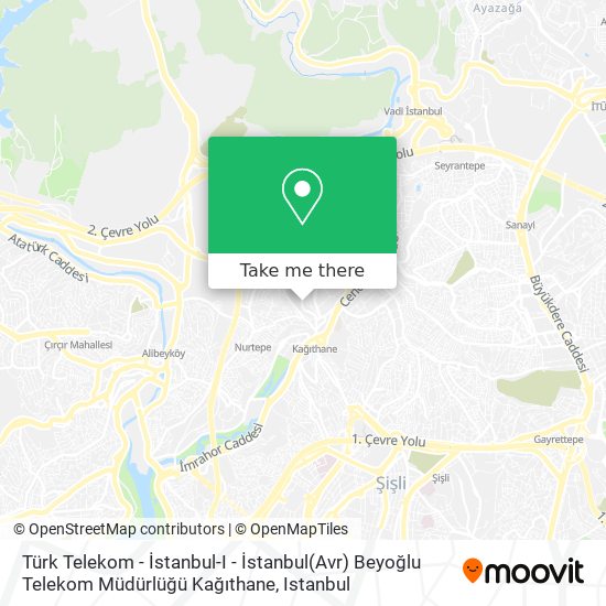 Türk Telekom - İstanbul-I - İstanbul(Avr) Beyoğlu Telekom Müdürlüğü Kağıthane map