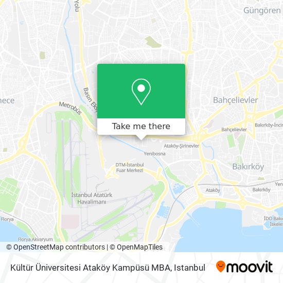 Kültür Üniversitesi Ataköy Kampüsü MBA map